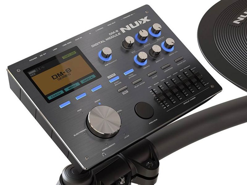 NUX DM-8 elektroniskt trumset med Remo-meshskinn och USB-ljudkort – bild 4
