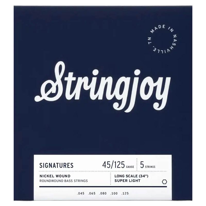 Stringjoy SJ-BA45125LS Signatures elbassträngar 5-strängad, nickel 45–125, super light