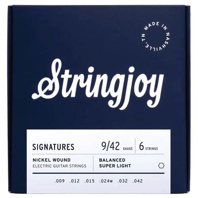 Stringjoy SJ-BAL9 Signatures elgitarrsträngar, nickel 9–42, balanced super light