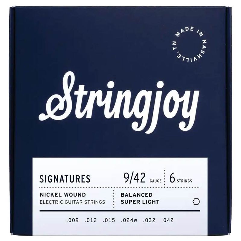 Stringjoy SJ-BAL9 Signatures elgitarrsträngar, nickel 9–42, balanced super light