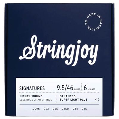 Stringjoy SJ-BAL95 Signatures elgitarrsträngar, nickel 9,5–46, balanced super light plus