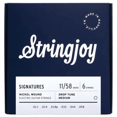 Stringjoy SJ-DRP11 Signatures elgitarrsträngar, nickel 11–58, Drop C