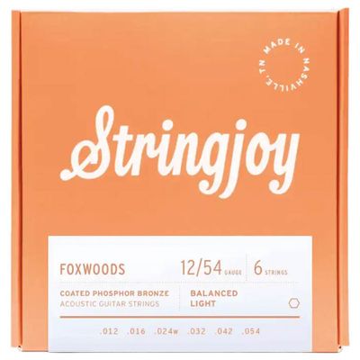 Stringjoy SJ-FW1254 Foxwoods akustiska gitarrsträngar, belagd phosphor bronze 12–54, light