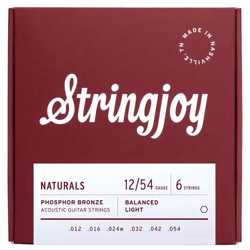 Stringjoy SJ-NB1254 Naturals akustiska gitarrsträngar, phosphor bronze 12–54, light