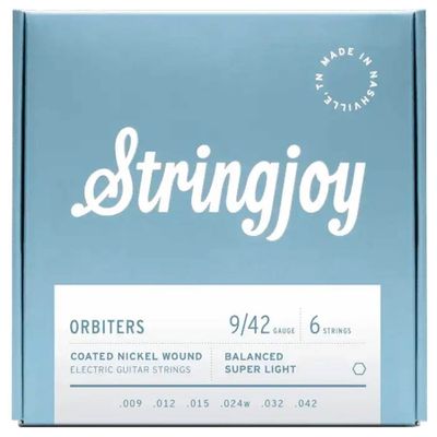 Stringjoy SJ-OR0942 Orbiters elgitarrsträngar, belagd nickel 9–42, balanced super light