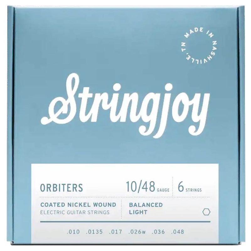 Stringjoy SJ-OR1048 Orbiters elgitarrsträngar, belagd nickel 10–48, balanced light