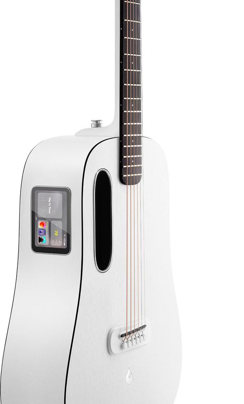 ME Play smart akustisk gitarr, Frost White, med Lite Bag – bild 2