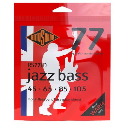 Rotosound RS77LD Jazz Bass 77 elbassträngar, monel, flatwound 45–105, standard