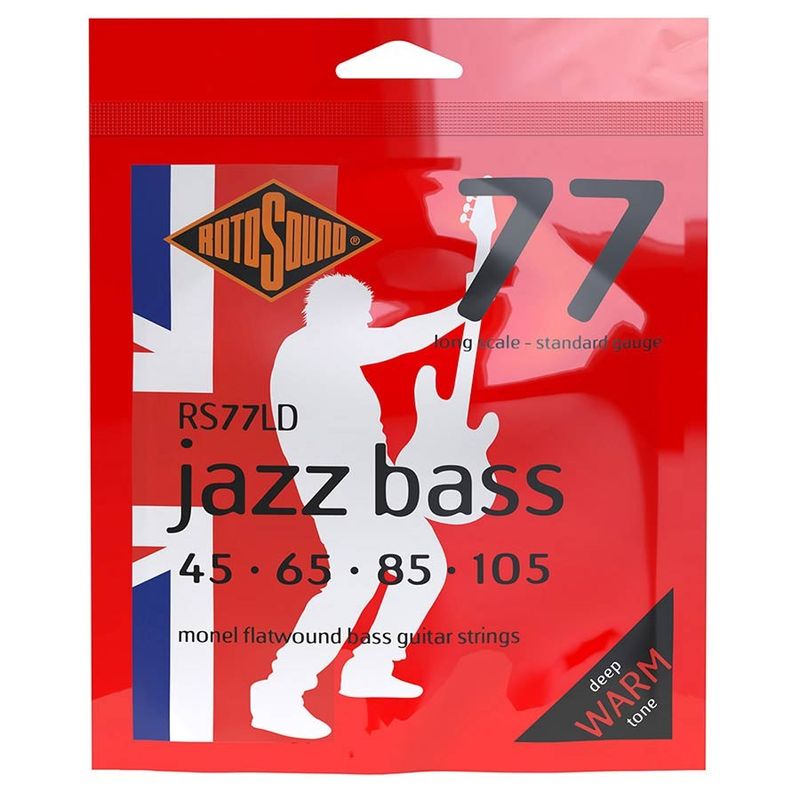 Rotosound RS77LD Jazz Bass 77 elbassträngar, monel, flatwound 45–105, standard