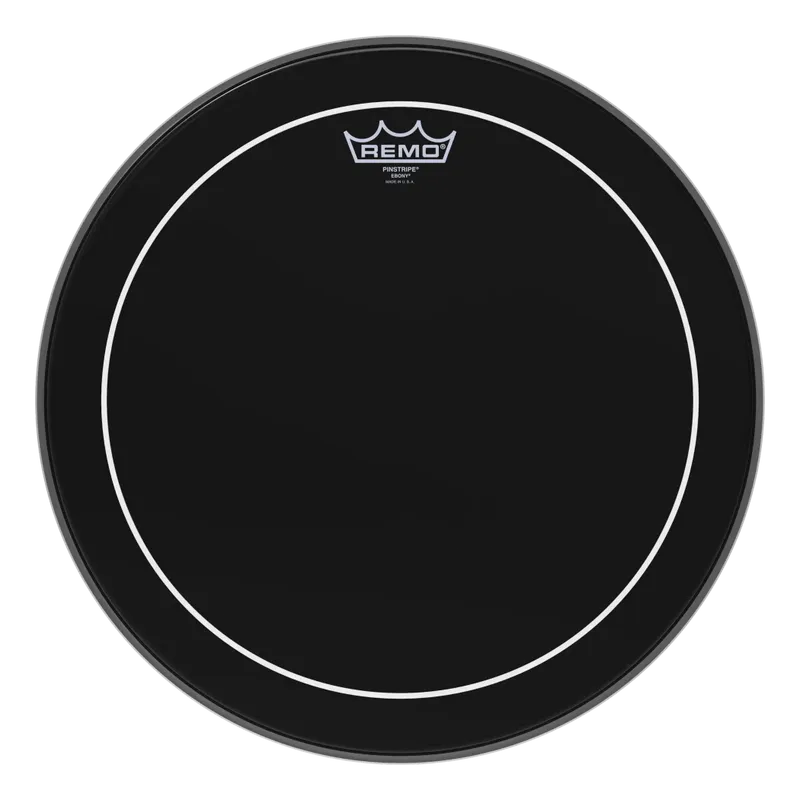 Remo ES-0616-PS Ebony Pinstripe pukskinn 16"