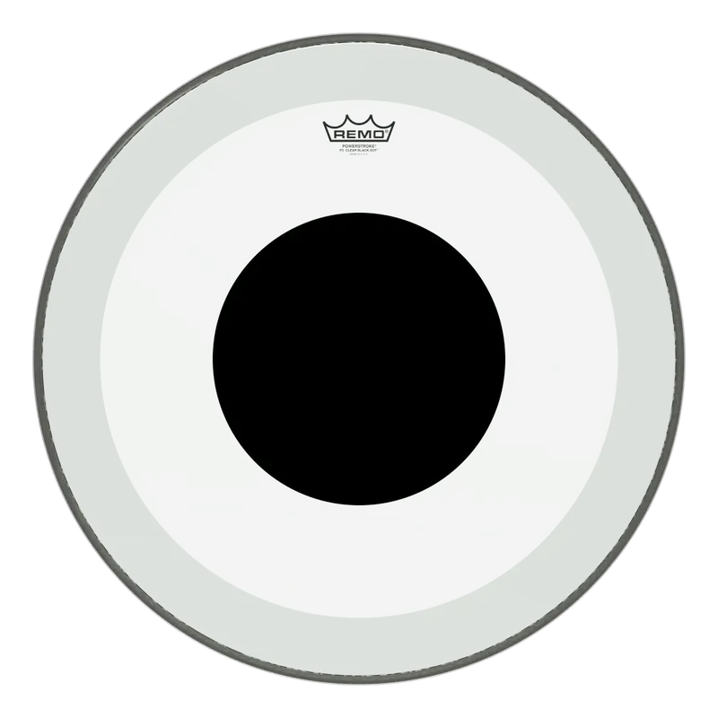 Remo P3-1322-10 Powerstroke P3 Clear Black Dot bastrumskinn 22"