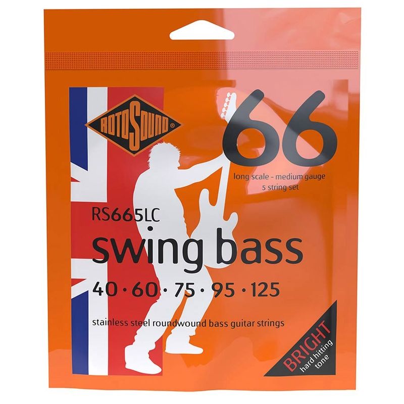 Rotosound RS665LC Swing Bass 66 elbassträngar 5-strängad, rostfritt stål 40–125, medium