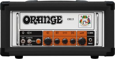 Orange OR15 förstärkartopp, svart