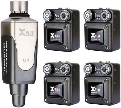 Xvive U4R4 trådlöst in-ear-system med fyra mottagare