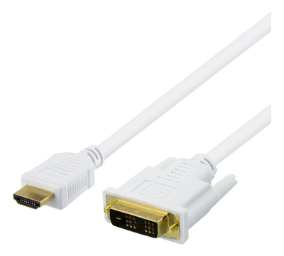 HDMI till DVI-kabel 2m, Full HD, vit