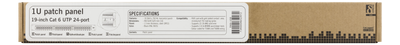 DELTACO UTP patch panel, 24xRJ45, Cat6, Krone jacks, 1U, 19", labels