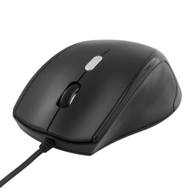 DELTACO optisk mus, 4 knappar med scroll, USB, svart
