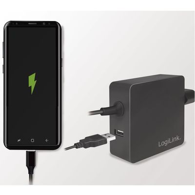 Laptop-strömadapter + USB-laddning 70W