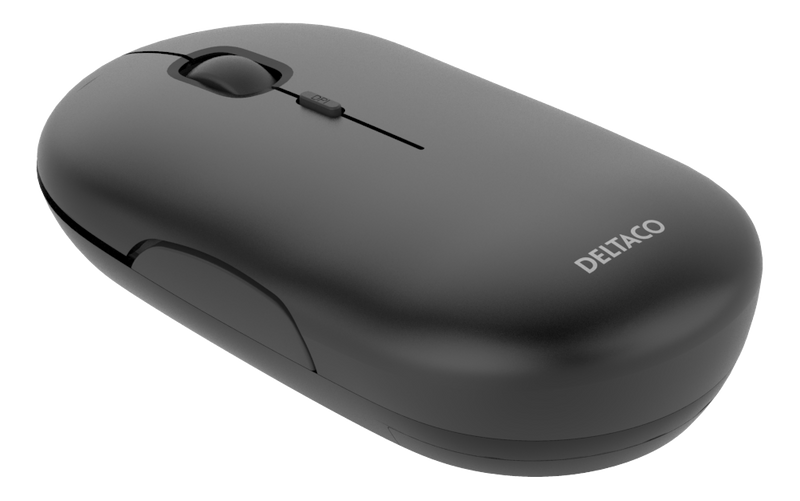 DELTACO Wireless office silent mouse, flat shape design, USB receiver