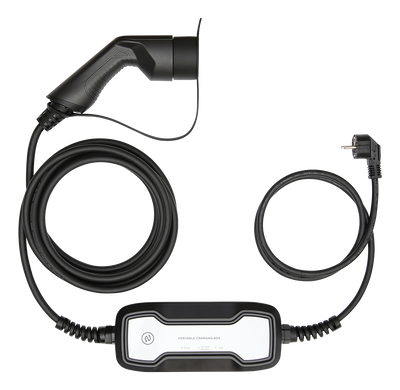 e-Charge laddkabel, Schuko till typ 2, 1 fas, 3,6KW, 5m, svart