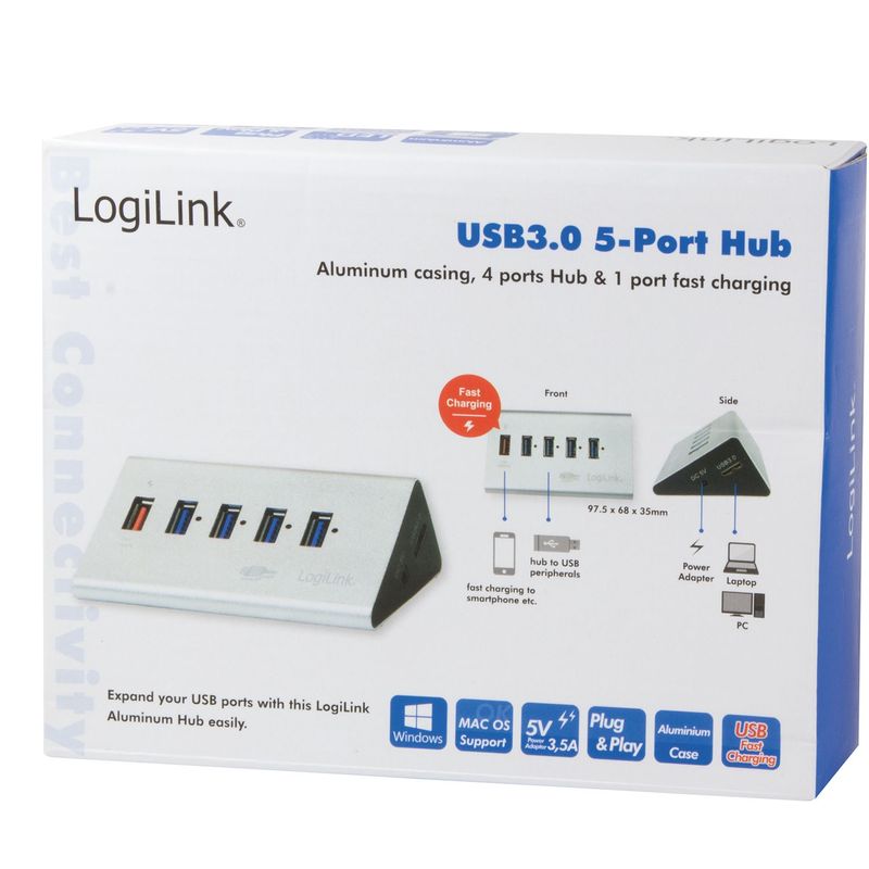 USB 3.0-hub 4+1 fast charge