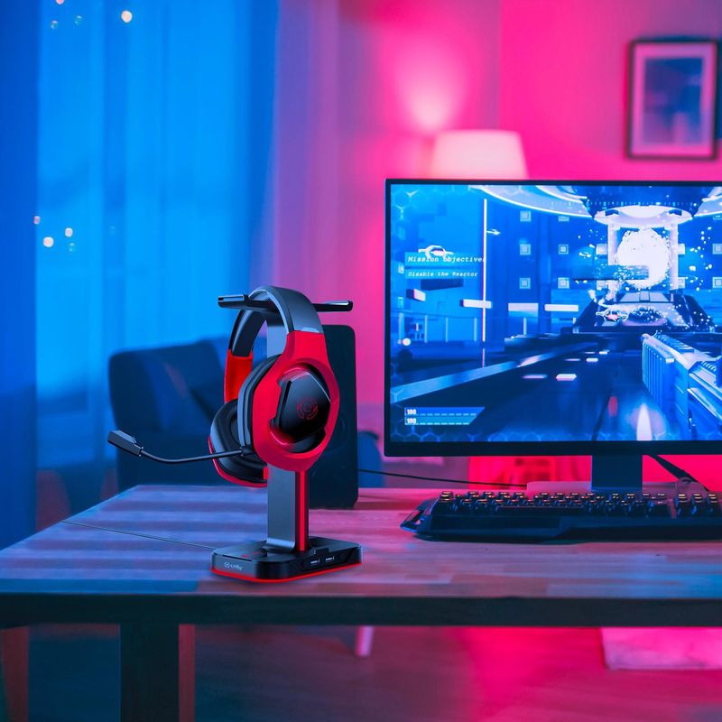Gaming headset stand RGB 2xUSB