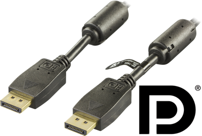 PRME DisplayPort kabel 1m, Ultra HD i 60Hz, svart