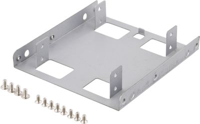 DELTACO monteringsram, 2x2,5" HDD till 3,5", silver