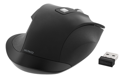 DELTACO Office Wireless ergonomic mouse, silent clicks, 2400 DPI