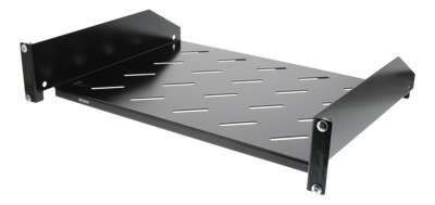 DELTACO, 19" fast hylla, 2U, 350mm djup, max 15kg