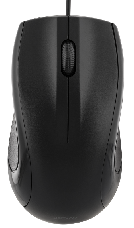 DELTACO trådad optisk mus, 3 knappar med scroll, 1200 DPI, svart