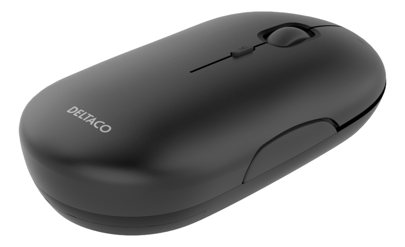 DELTACO Wireless office silent mouse, flat shape design, USB receiver