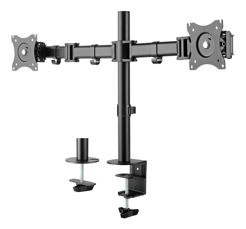 DELTACO Office, Dual desk, 13"-27", 8kg, 75x75-100x100