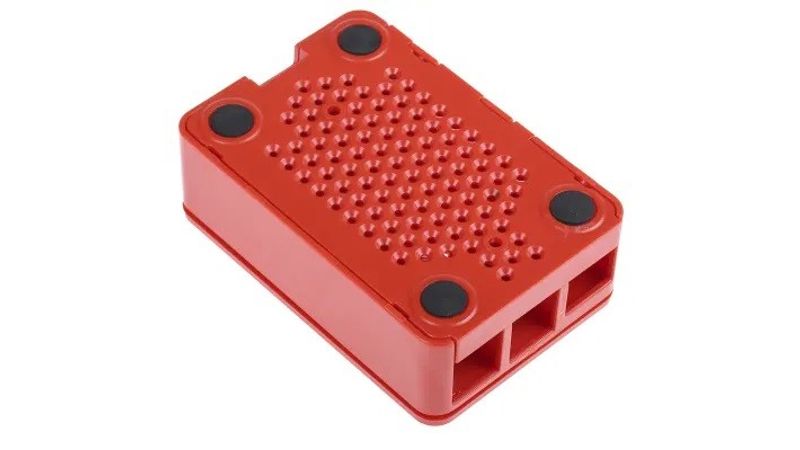 DesignSpark ABS Case for use with Raspberry Pi 2B, Raspberry Pi 3B, Raspberry Pi 3B+ in Red