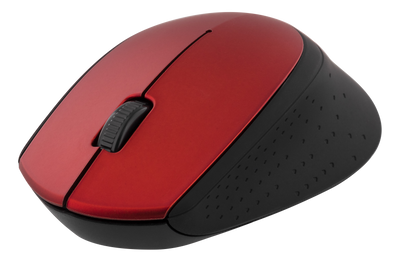 DELTACO trådlös optisk mus 2,4GHz, 3 knappar med scroll, 1200 DPI, röd