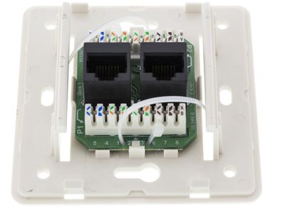 DELTACO Vägguttag utanpåliggande, UTP 2xRJ45, Cat6