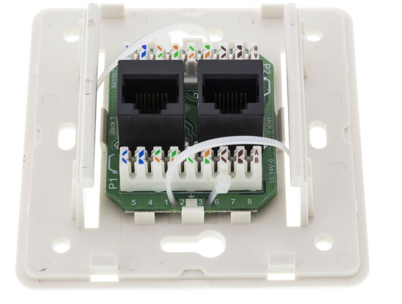 DELTACO Vägguttag utanpåliggande, UTP 2xRJ45, Cat6