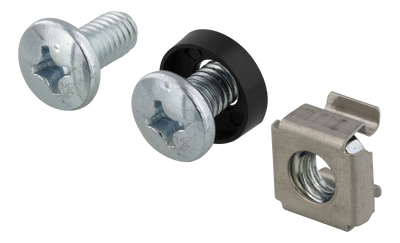 DELTACO, M6 screw set, star/slot (washers + screws + nuts) 10-pack