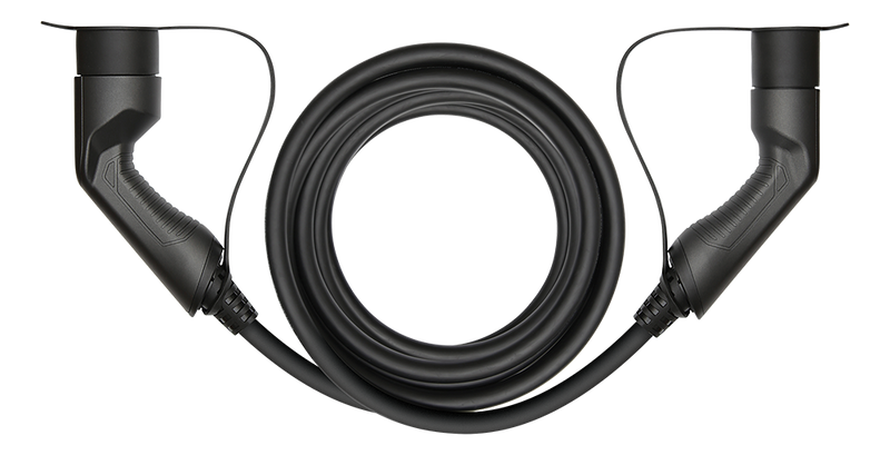 e-Charge laddkabel, typ 2 till typ 2, 3 fas, 16A, 11KW, 7m, svart