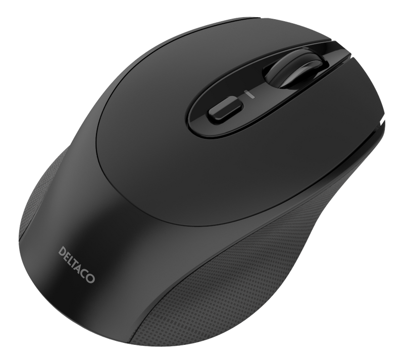 DELTACO Wireless office silent mouse, USB receiver, rubber coated