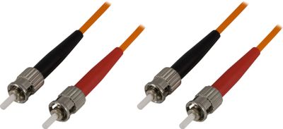 DELTACO OM1 fiberkabel, ST - ST, duplex, UPC, 62,5/125, 1,5m, orange