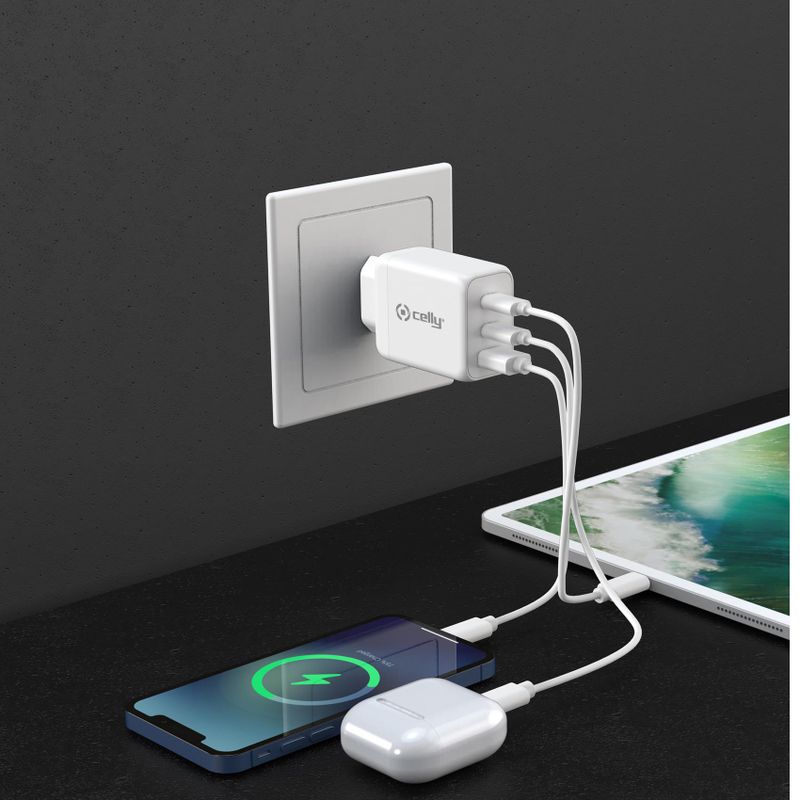 USB charger PD 3-ports 65W GaN