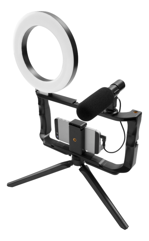 Vlogg-kit - ringlight, tripod & mikrofon