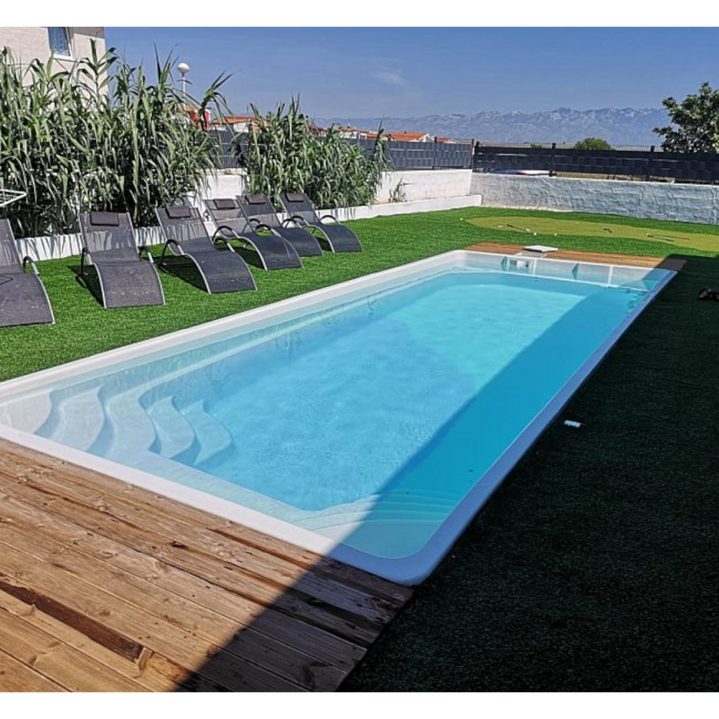 Poolpaket Glasfiberpool - 7,5x3,2m - Muskö - Med smart styrning