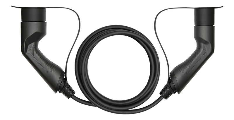 E-Charge laddkabel, typ 2 till typ 2, 1 fas, 16A, 3,6KW, 3m, svart