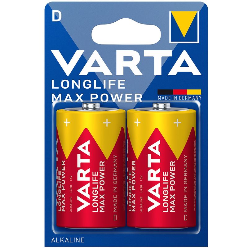 Longlife Max Power D / LR20 Batteri 2-pack