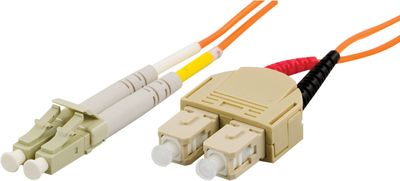 DELTACO OM1 fiberkabel, LC - SC, duplex, UPC, 62,5/125, 15m, orange