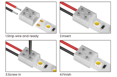 LED-skarv - Heavy Duty med skruvterminal - 8/10mm -2-pin - IP20