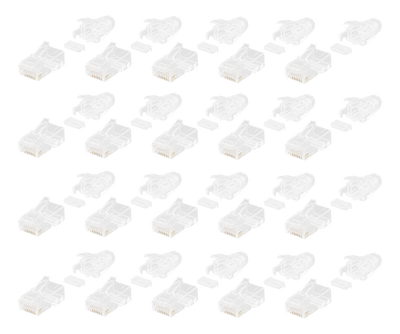 DELTACO RJ45 kontaktdon för slim kabel 28AWG, Cat6a, oskärmad, 20-pack