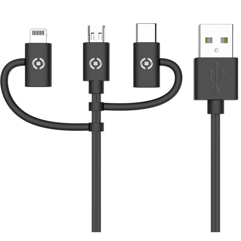 3-i-1-kabel MicroUSB / Lightning / USB-C 1m